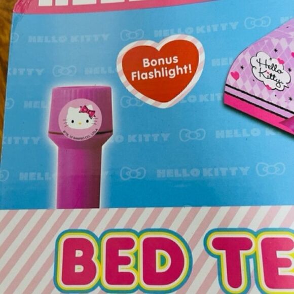 Sanrio Hello Kitty Bed Tent Twin Bed Pink w/ Bonus Flashlight Fits most twin bed - Picture 3 of 5
